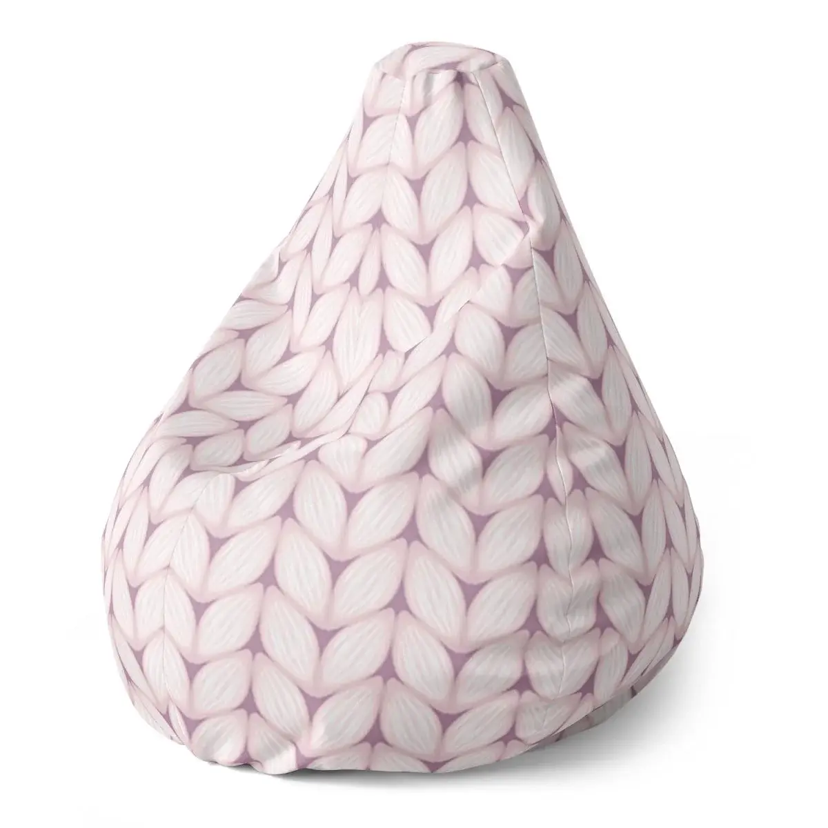 Sedací vak Pear Bledě růžové pletení - 70 x 95 x 15 cm