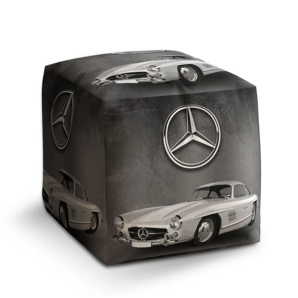 Taburet Cube Mercedes-Benz 300 SL Šedé pozadí - 60x60x60 cm