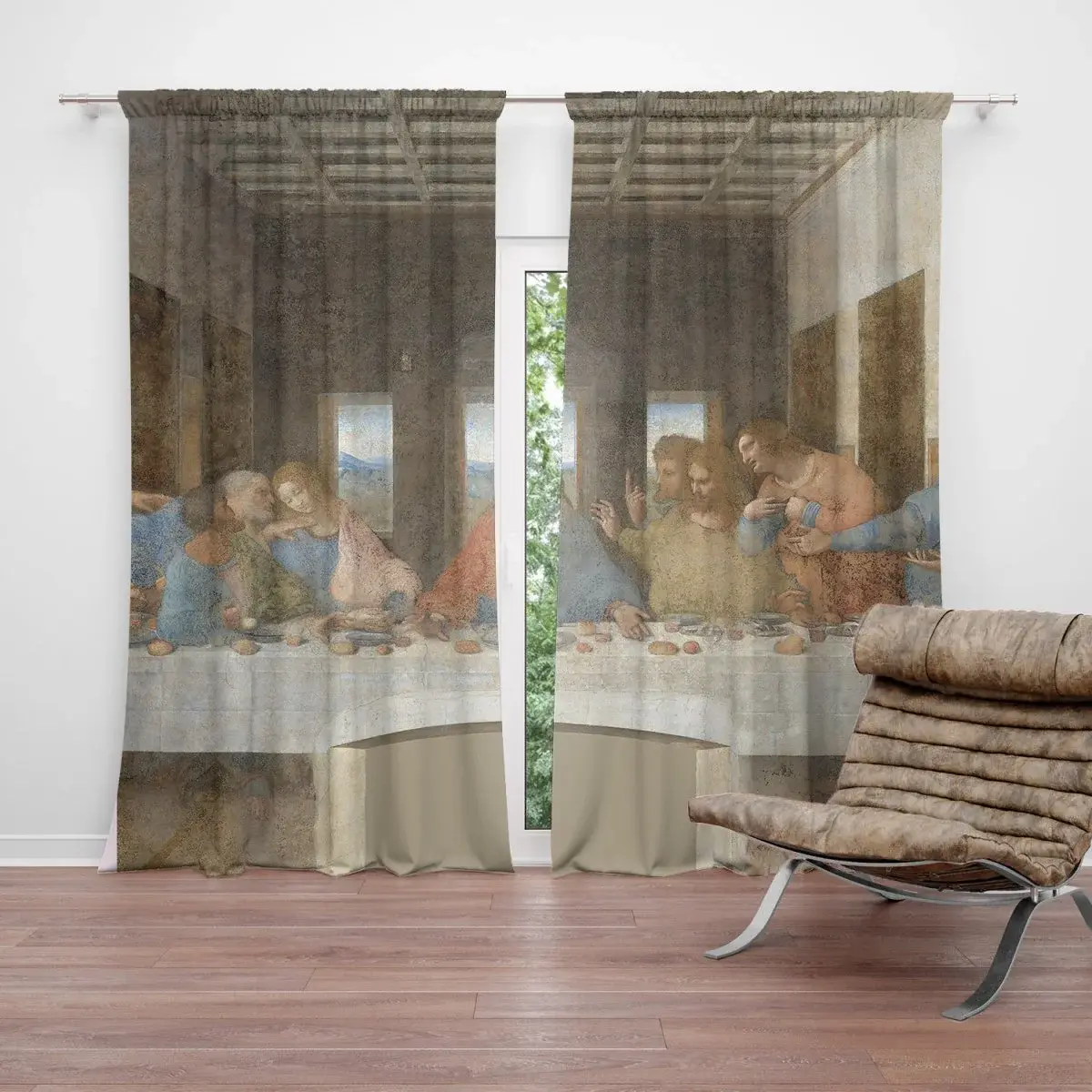 Závěs Poslední večeře - Leonardo da Vinci: 2ks 140x250cm