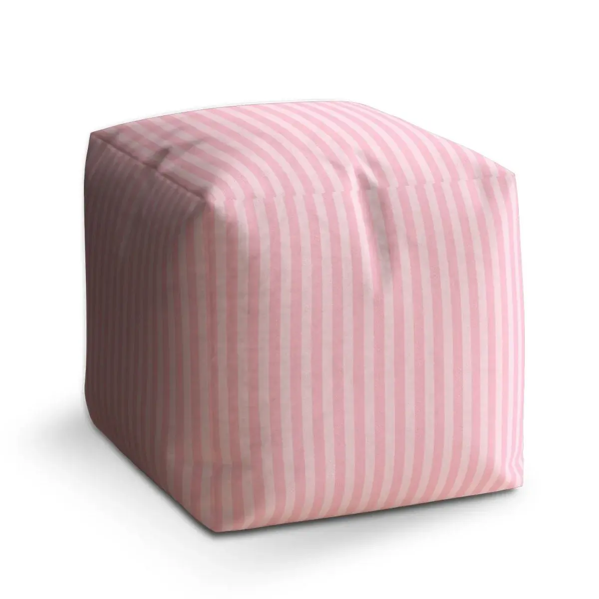 Taburet Cube Růžové pruhy - 60x60x60 cm