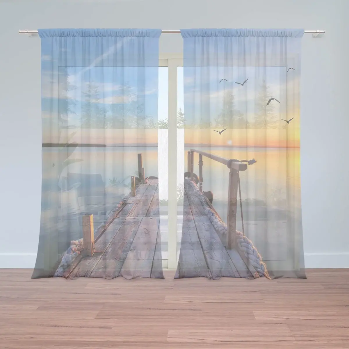 Záclony Molo a racci: 2ks 150x250cm