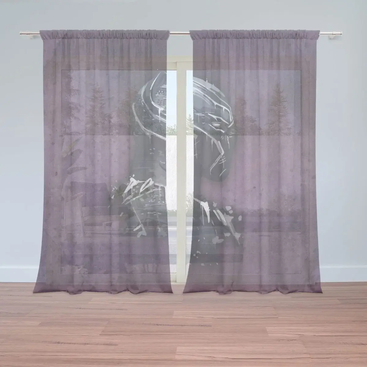 Záclony BLACK PANTHER z profilu Fialový mlhavý: 2ks 150x250cm