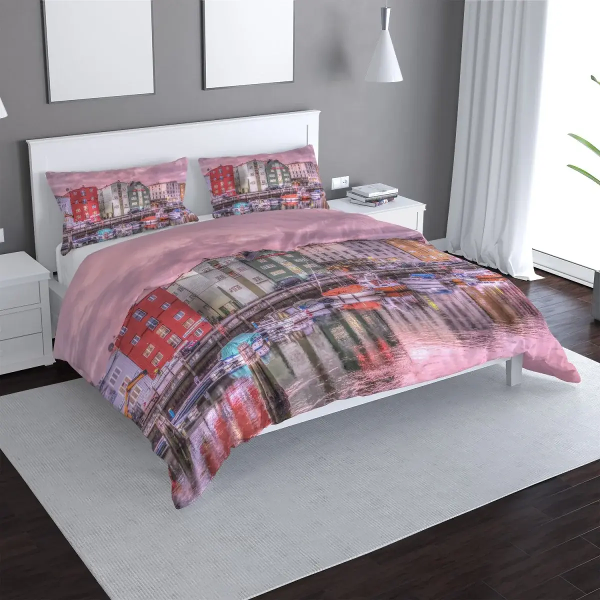 Povlečení Barevné domky na pobřeží - 140x200 / 90x70