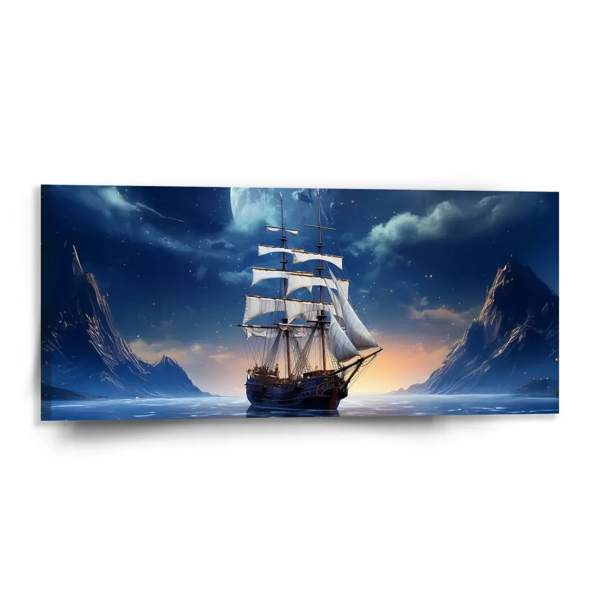 Obraz Plachetnice mezi horami - 110x50 cm