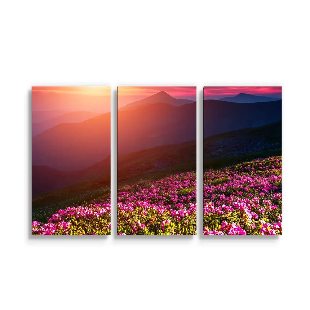 Obraz - 3-dílný Rozkvetlá příroda - 120x80 cm