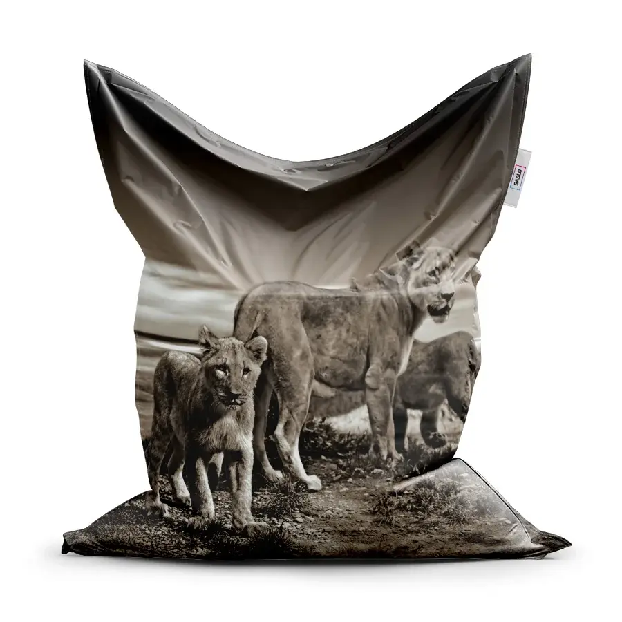 Sedací vak Classic Lvice a lvíčata - 150x100 cm