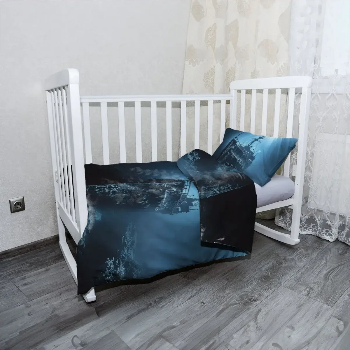 Mikroplyšové dětské povlečení do postýlky Vrak lodi na dně moře