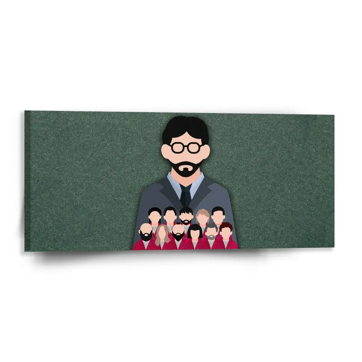 Obraz Money heist Profesor a jeho tým Zelená - 110x50 cm