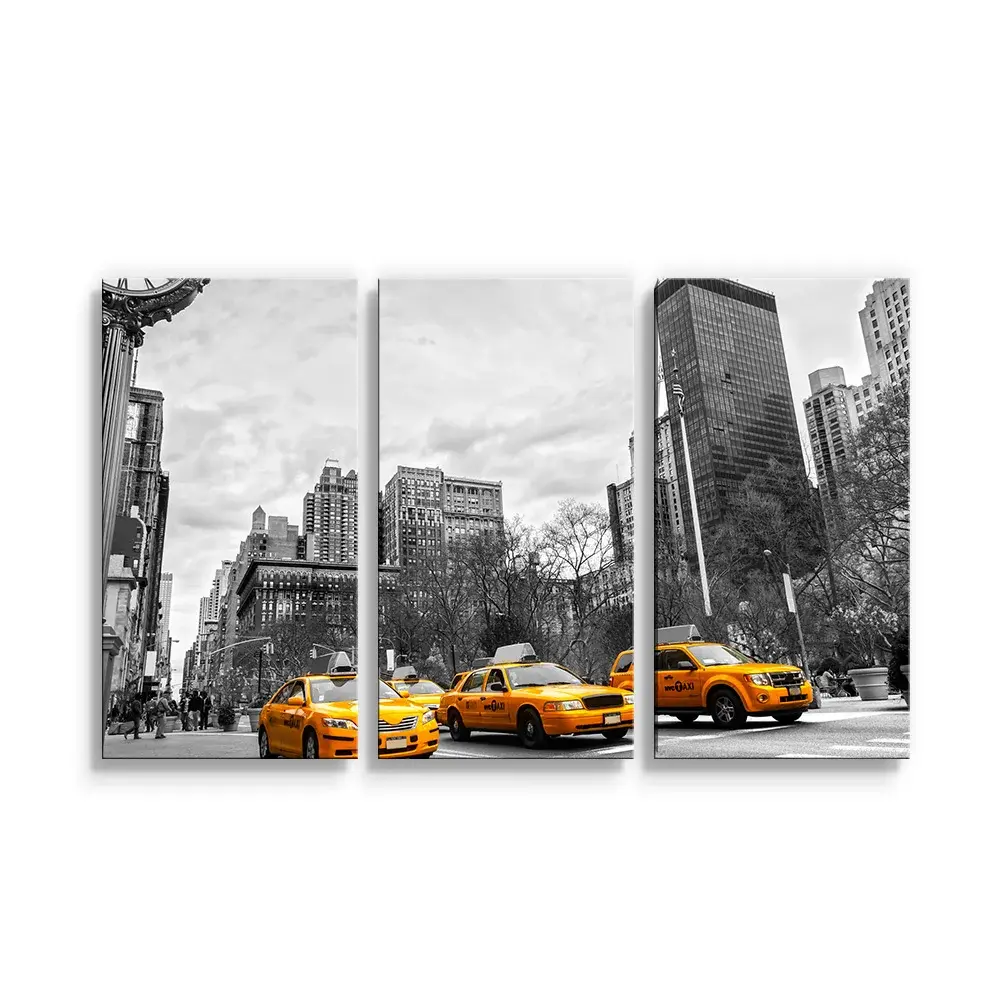 Obraz - 3-dílný Žluté taxiky - 120x80 cm