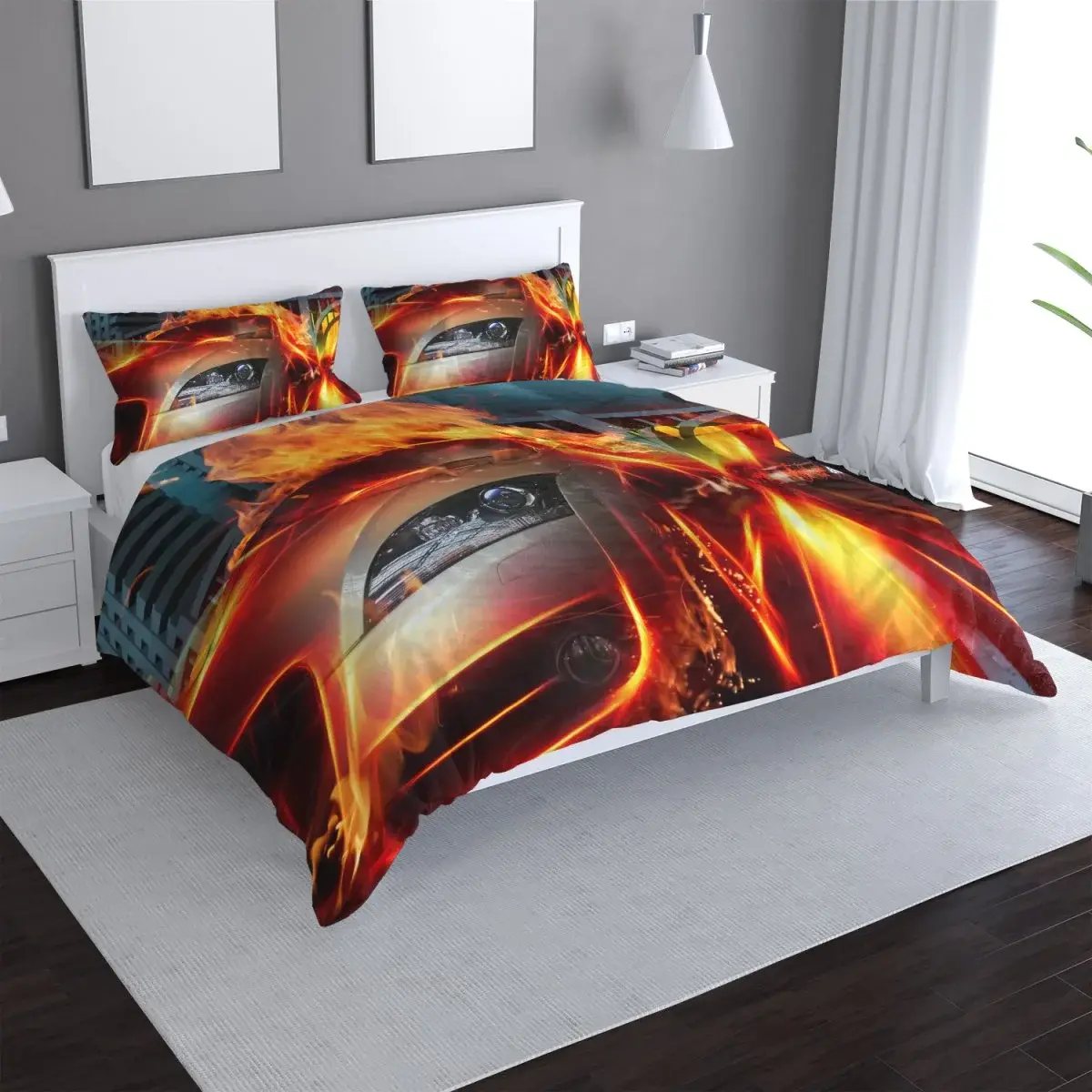 Povlečení Auto v plamenech - 140x200 / 90x70