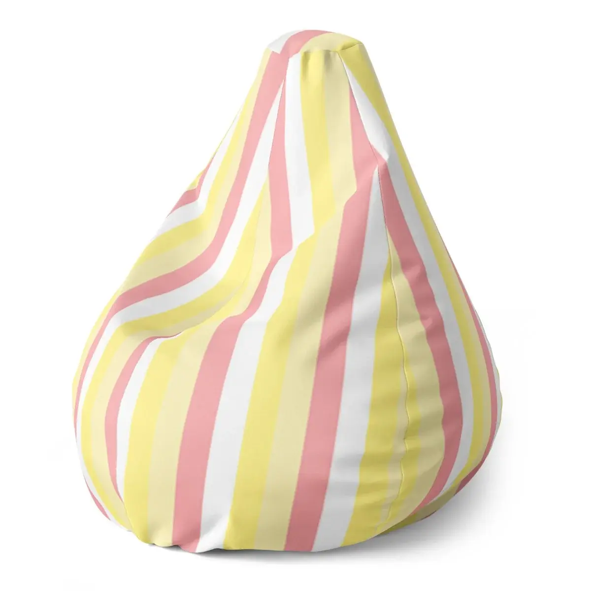 Sedací vak Pear Žlutorůžové pruhy - 140 x 100 x 25 cm