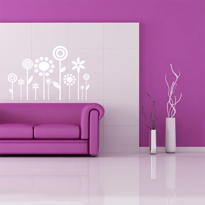 Samolepka na zeď: Květiny Vaul - 120x107 cm