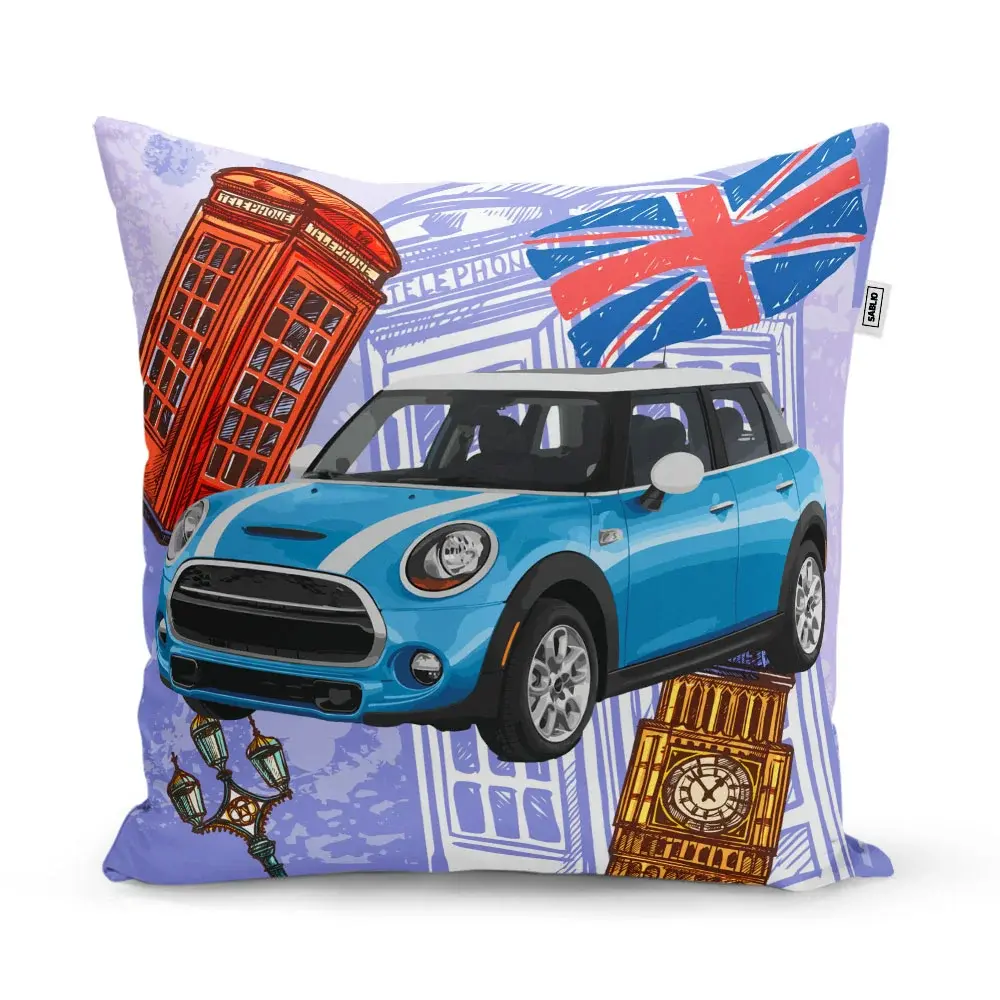 Polštář Mini sedan Londýn - 40x40 cm
