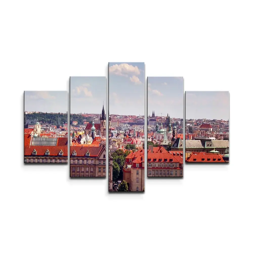 Obraz - 5-dílný Praha - 125x90 cm