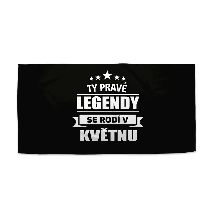 Ručník Ty pravé legendy se rodí v květnu - 30x50 cm