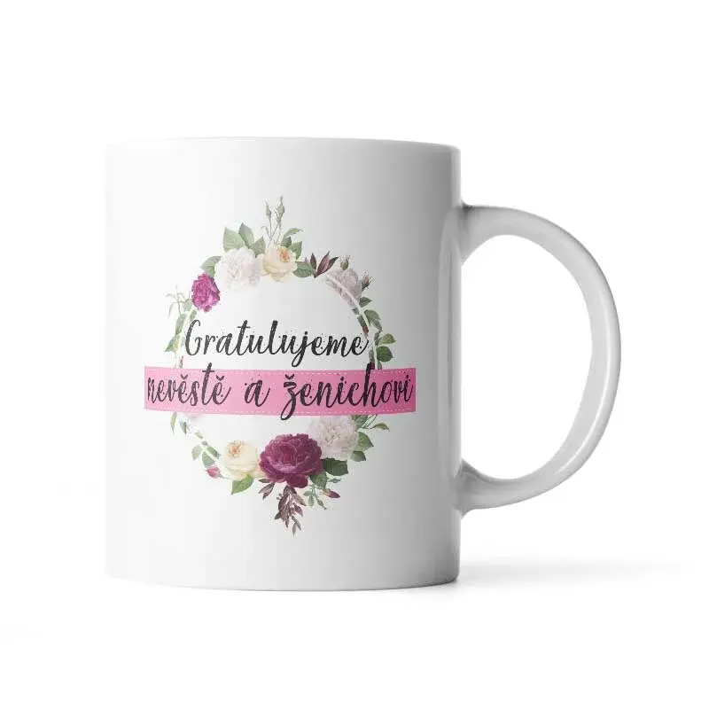 Hrnek Gratulujeme nevěstě a ženichovi - 200 ml - espresso