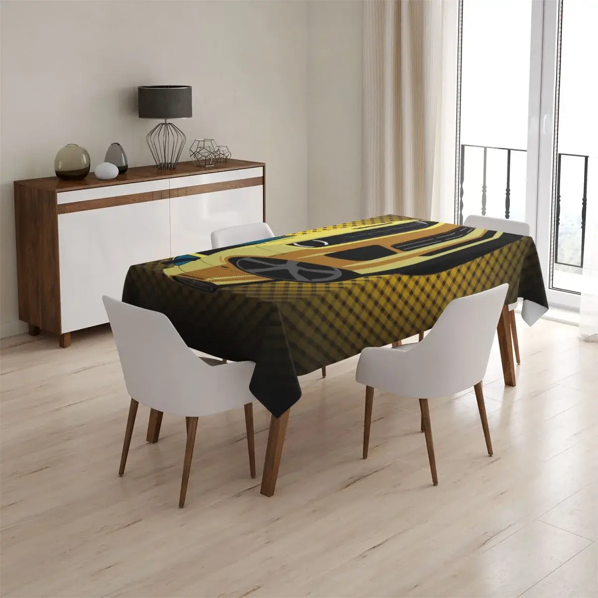 Ubrus Chevrolet Camaro Žlutá mřížka - 90x90 cm