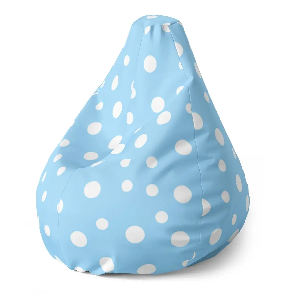 Sedací vak Pear Bílé puntíky na modré - 140 x 100 x 25 cm