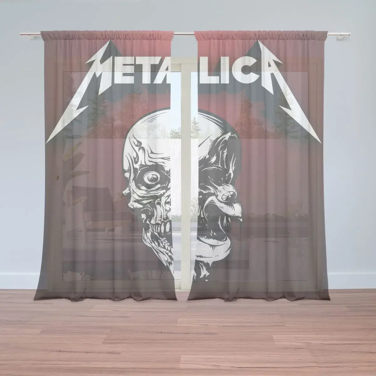 Záclony METALLICA Death metal: 2ks 150x250cm