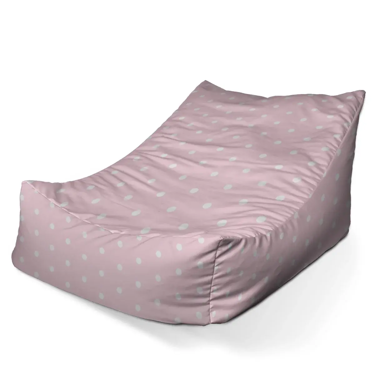 Sedací vak Lounge Bílé puntíky na růžové - 80 x 95 x 50 cm