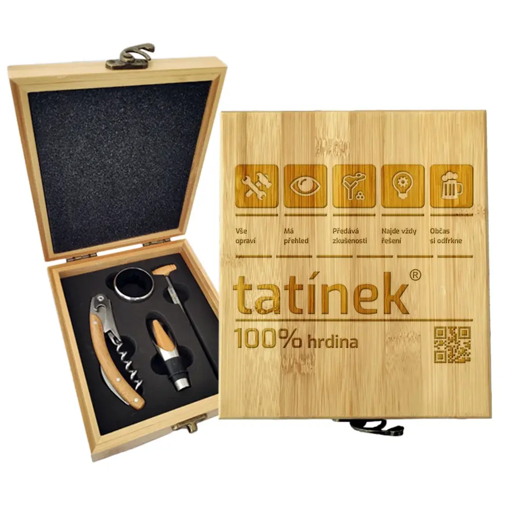 Dárková sada na víno Tatínek: 147×168×49 mm