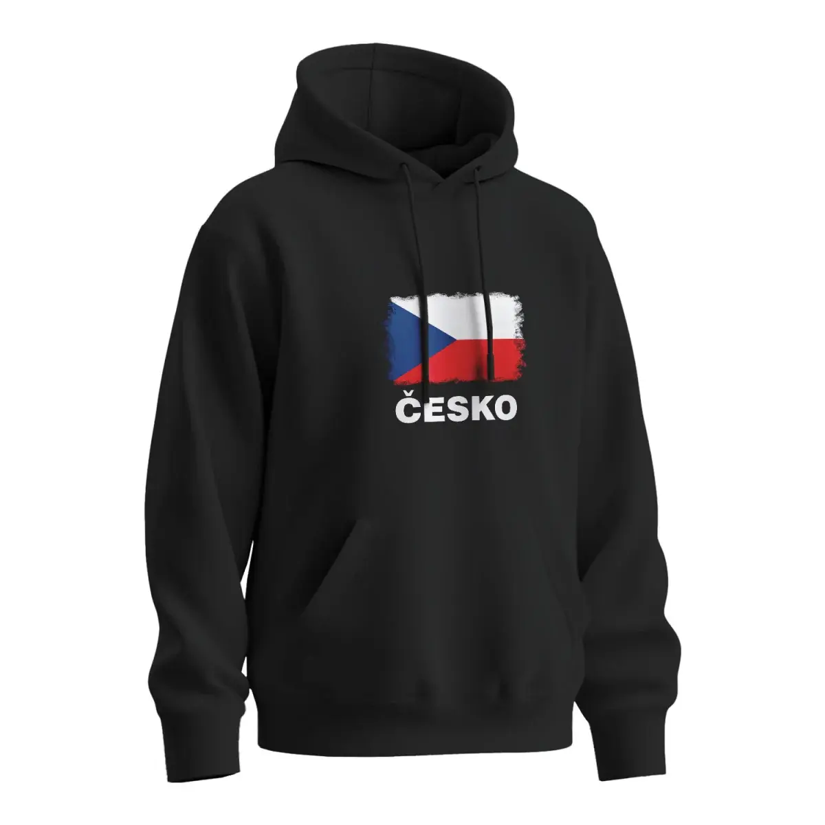 Mikina s potiskem Česko - černá