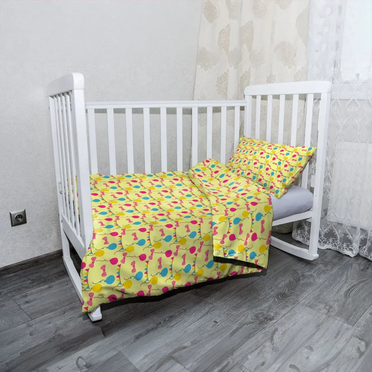 Mikroplyšové dětské povlečení do postýlky Nafukovací balonky