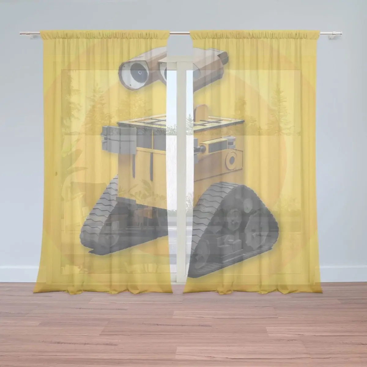 Záclony Wall-E robot Žlutý: 2ks 150x250cm