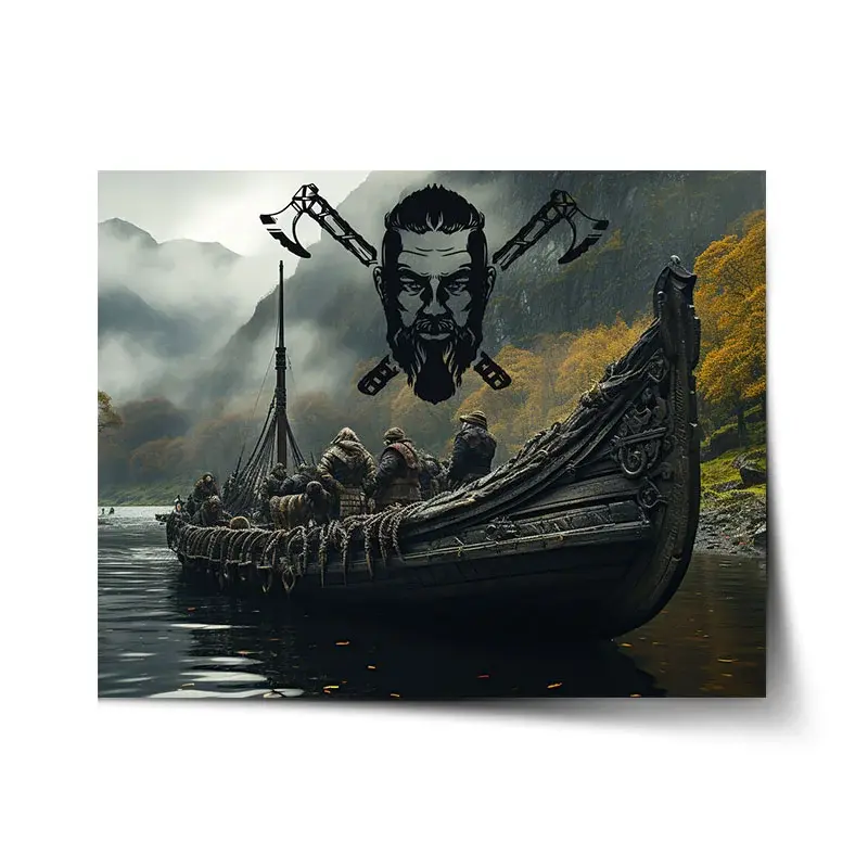 Plakát Vikingové Loď - 60x40 cm