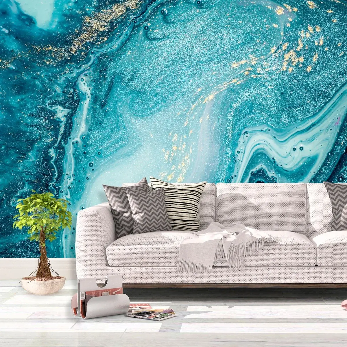 Tapeta Modrý pigment - 125x75 cm
