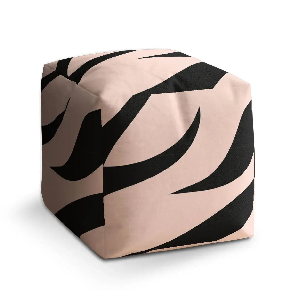 Taburet Cube Růžový vzor zebry - 50x50x50 cm