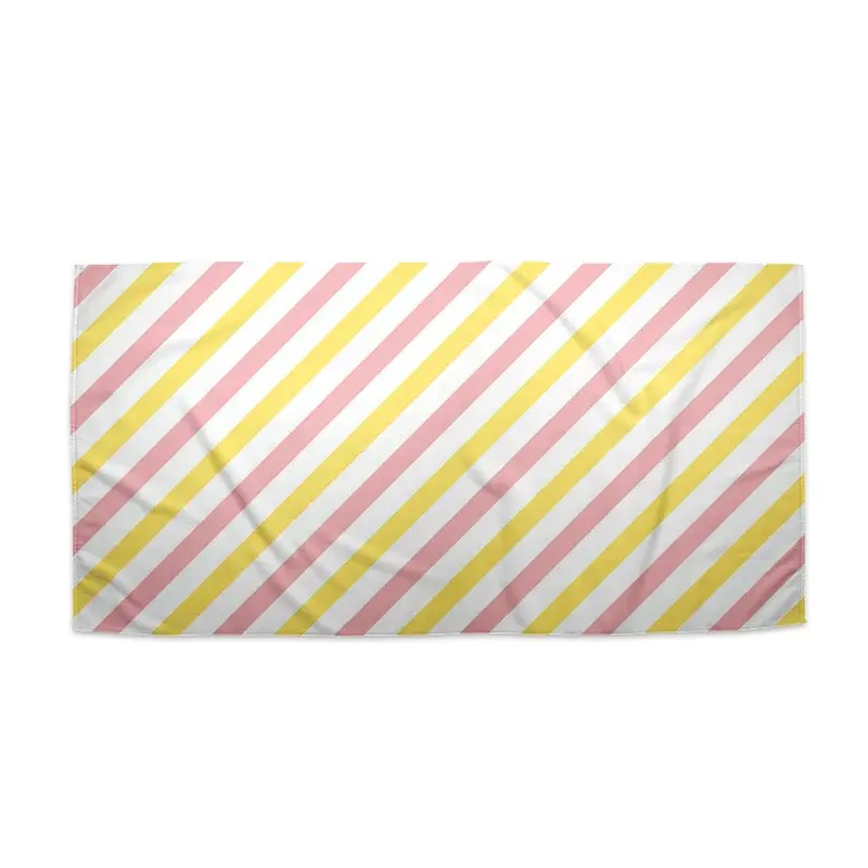 Ručník Růžové a žluté pruhy - 50x100 cm