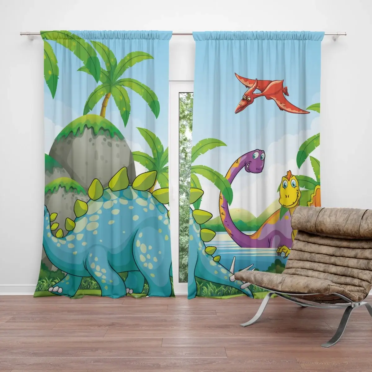 Závěs Dinosauři 3: 2ks 140x250cm