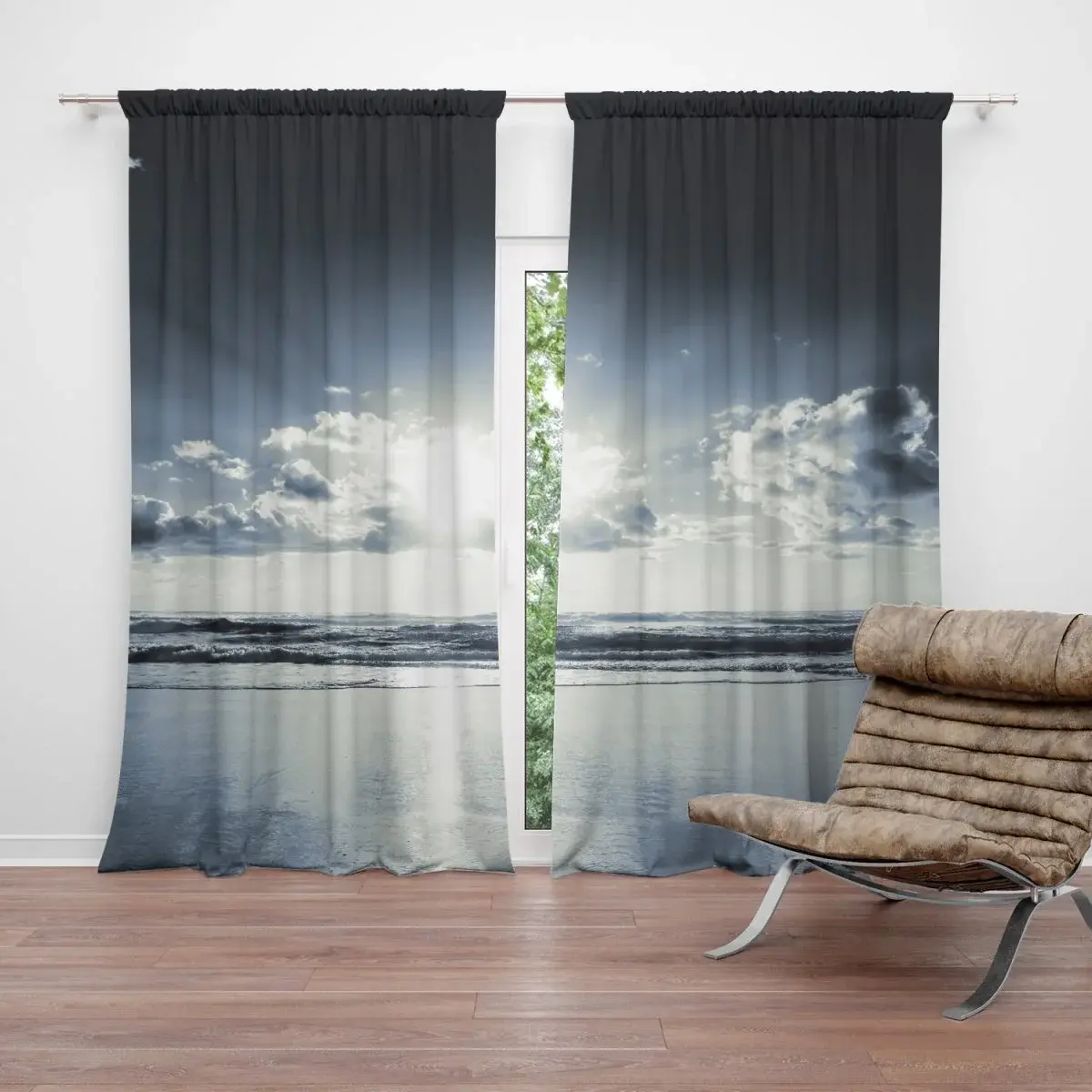 Závěs Pohled na moře: 2ks 140x250cm