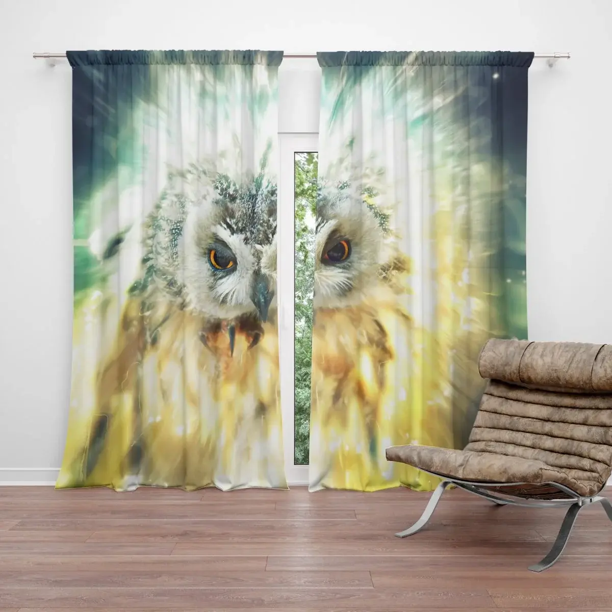 Závěs Sova: 2ks 140x250cm