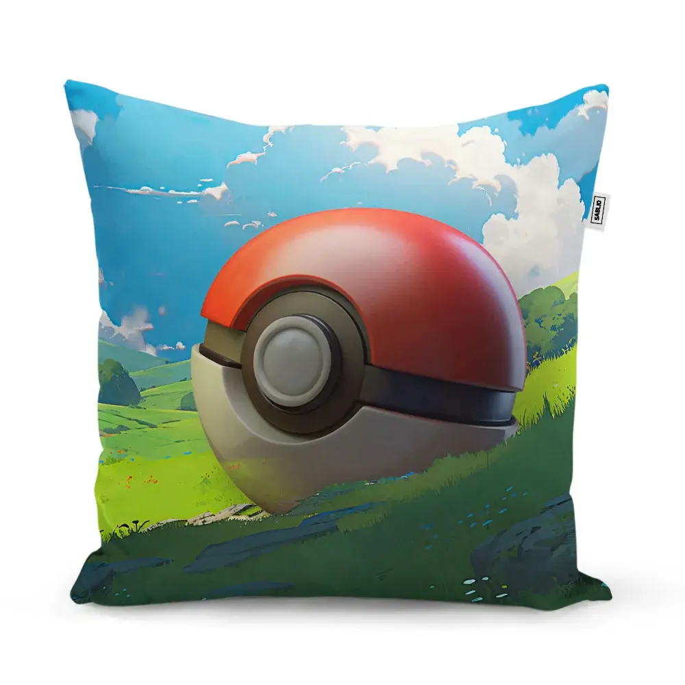 Polštář Pokemon ball Krajina - 50x50 cm