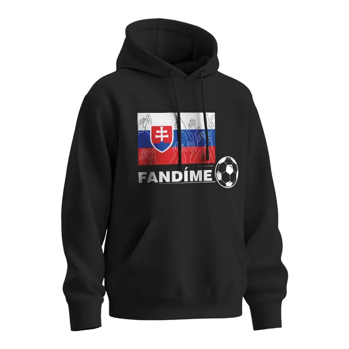 Mikina s potiskem Fandíme slovenskému fotbalu - černá S
