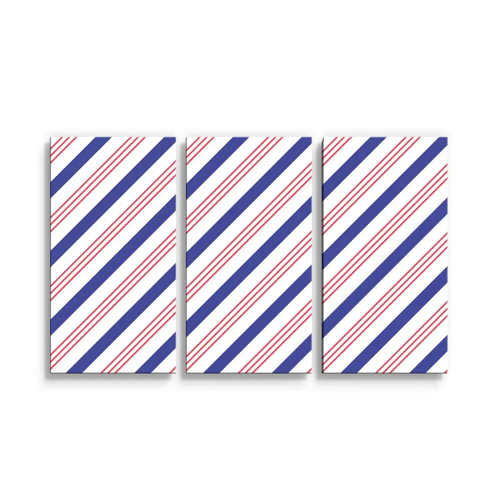 Obraz - 3-dílný Modročervené pruhy - 120x80 cm