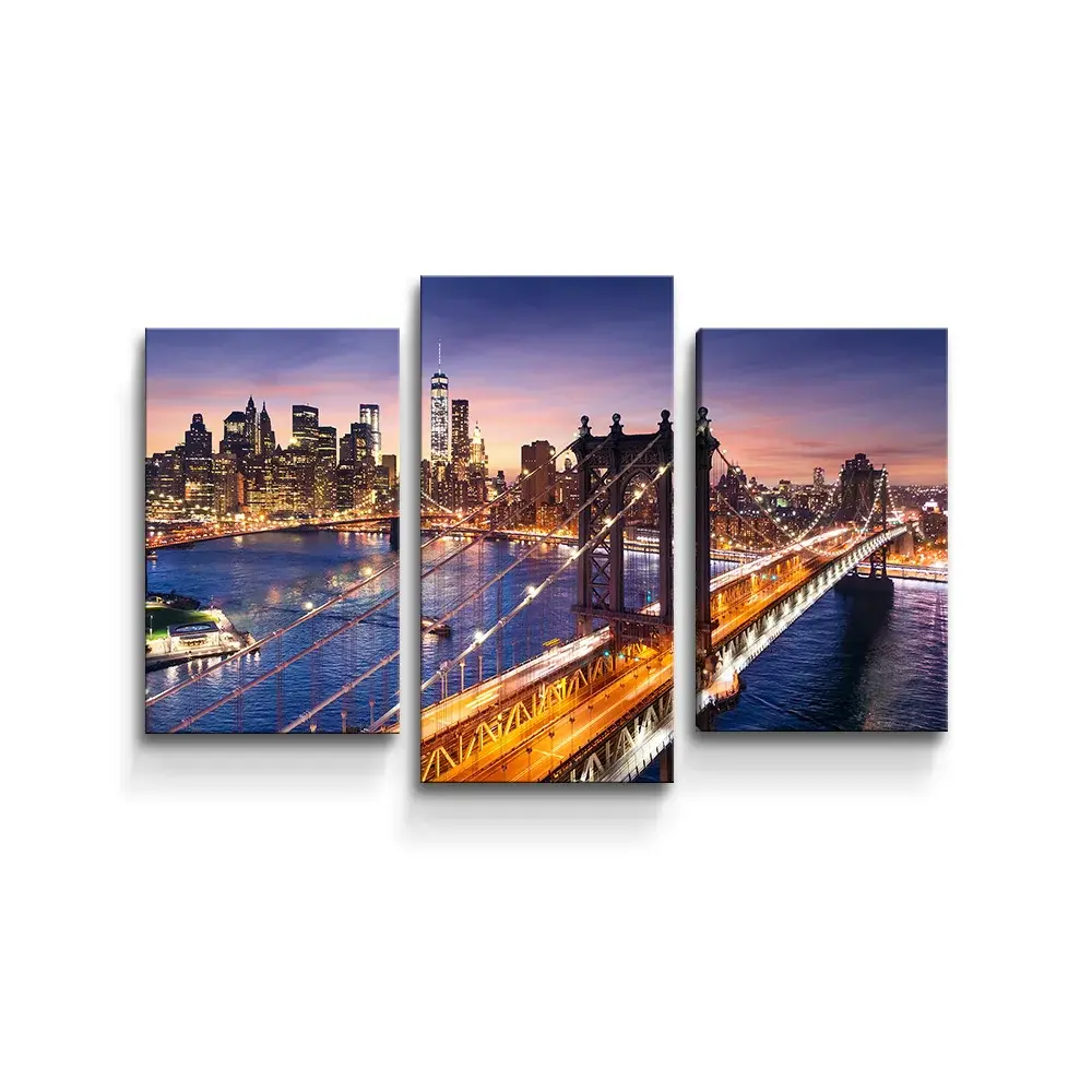 Obraz - 3-dílný Most v New Yorku - 75x50 cm