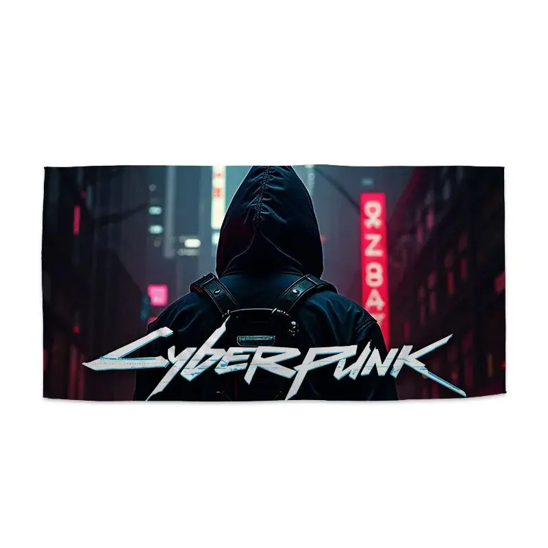 Ručník Cyberpunk 2077 Pohled do města - 50x100 cm