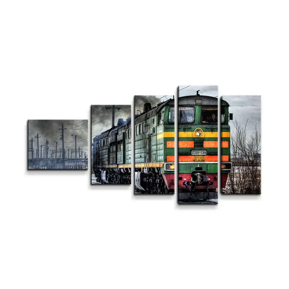 Obraz - 5-dílný Lokomotiva - 100x60 cm
