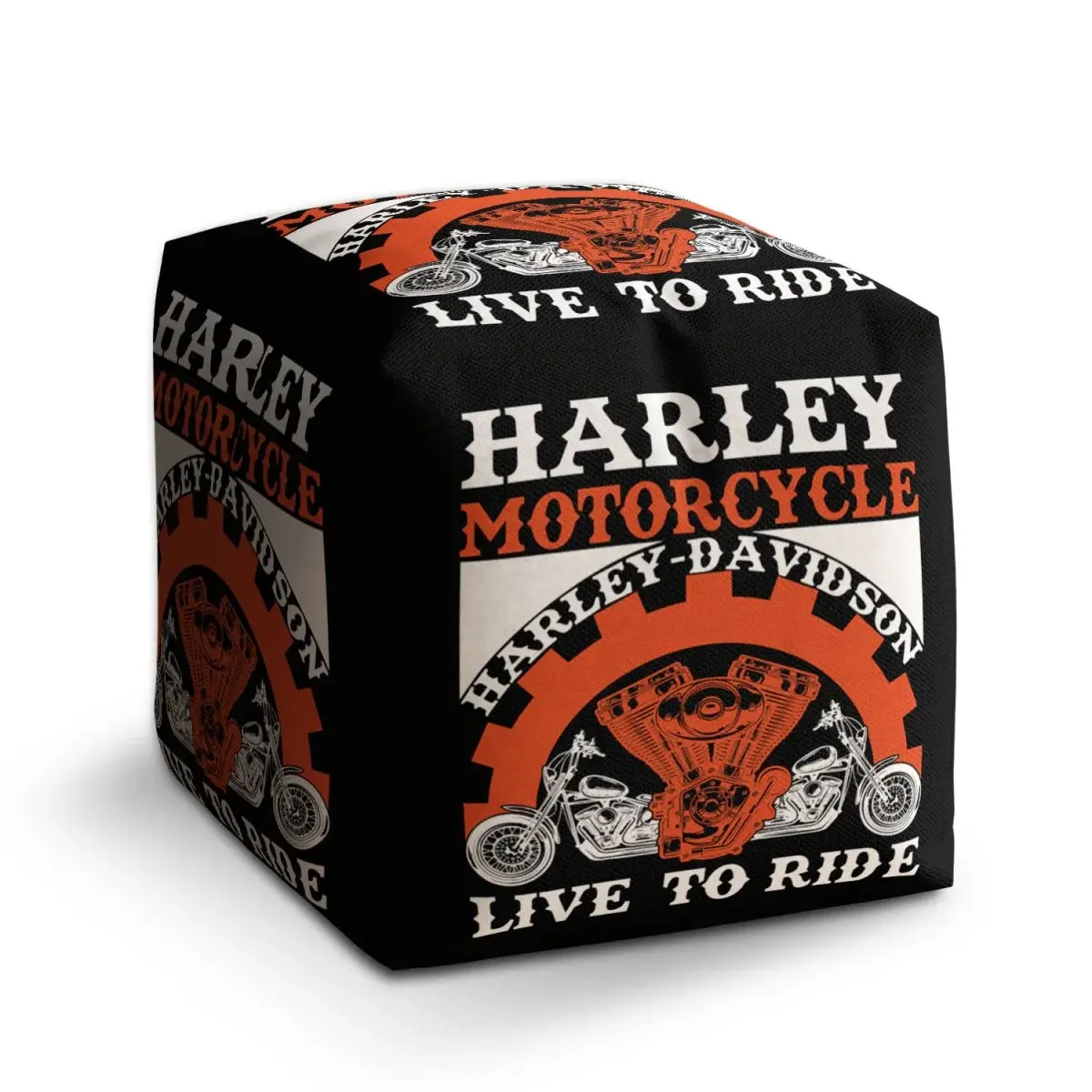 Taburet Cube Harley-Davidson Live to ride - 50x50x50 cm