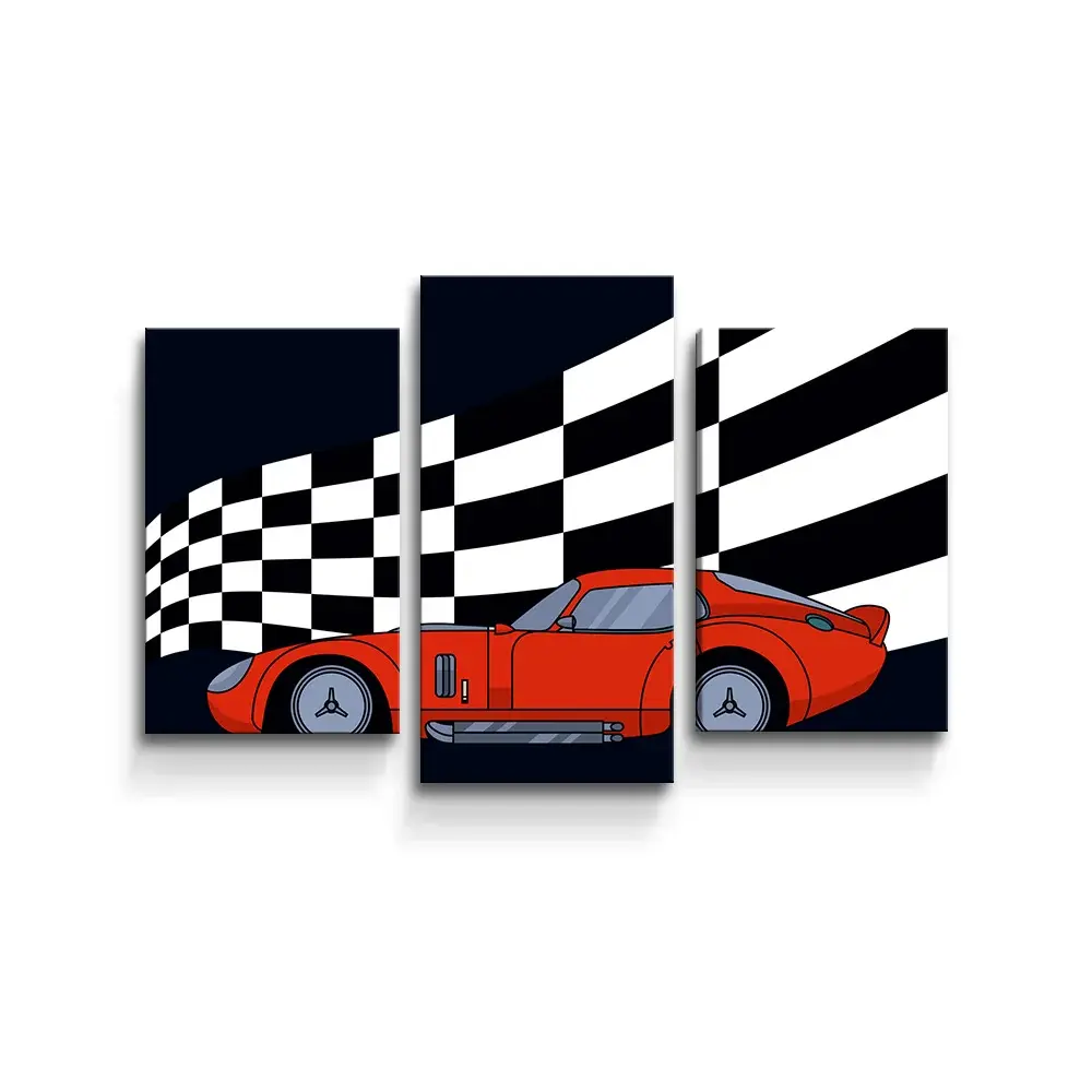 Obraz - 3-dílný Závodní auto - 75x50 cm