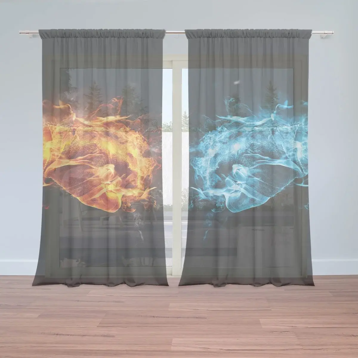 Záclony Ohnivé pěsti: 2ks 150x250cm