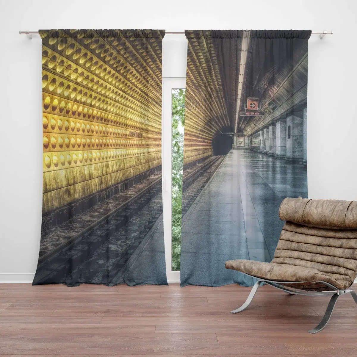 Závěs Pražské metro: 2ks 140x250cm