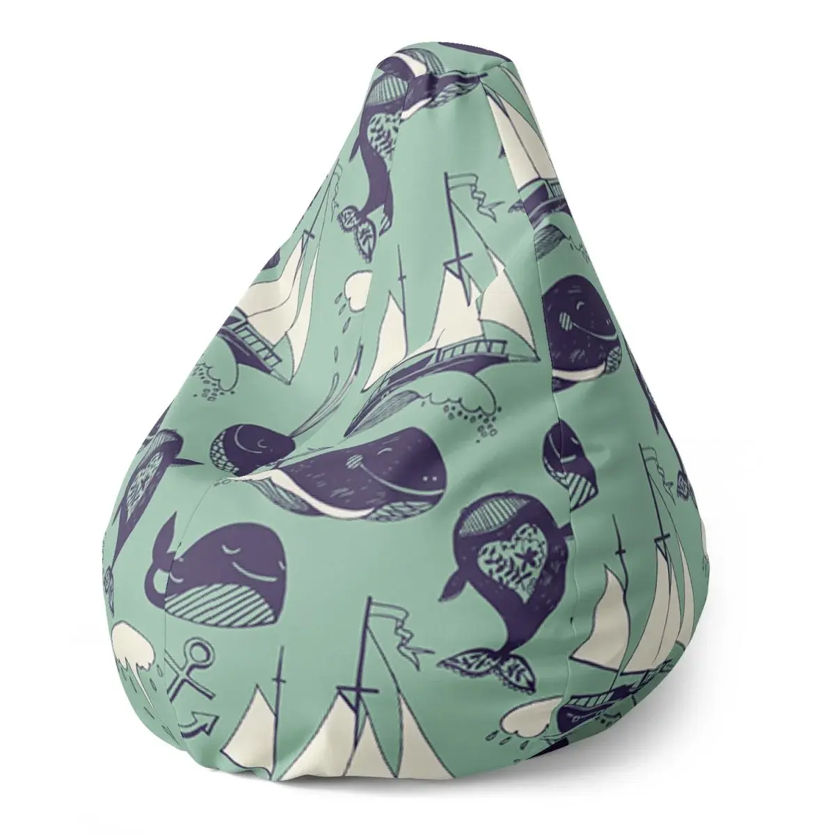 Sedací vak Pear Velryby - 140 x 100 x 25 cm