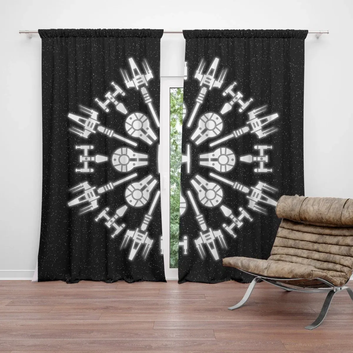 Závěs Star Wars Vesmírné lodě: 2ks 140x250cm