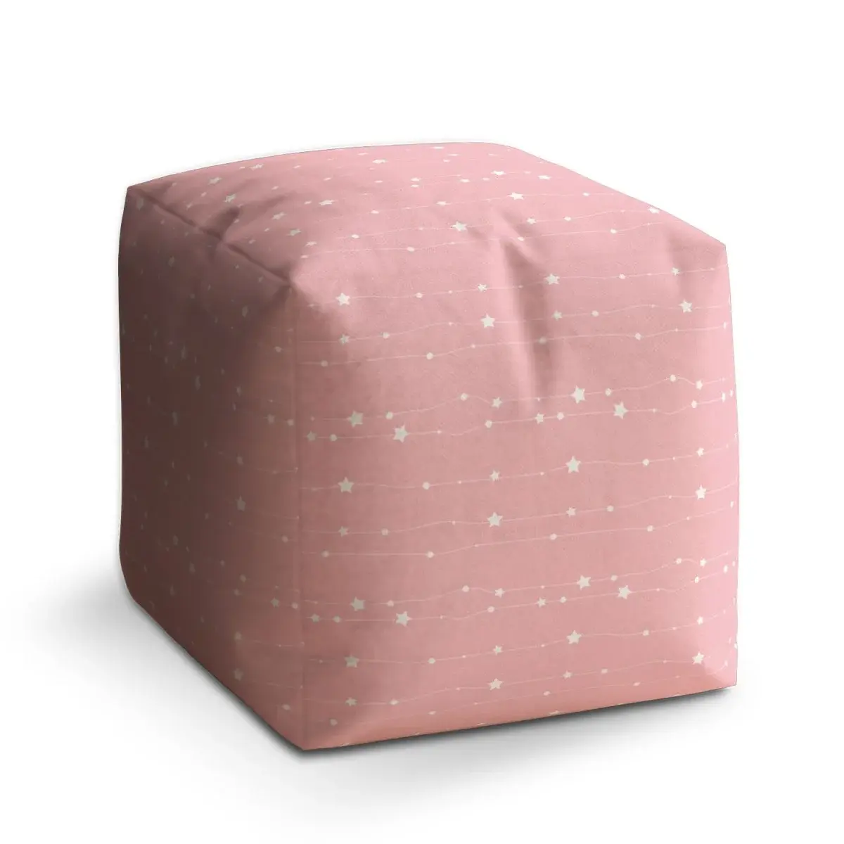 Taburet Cube Hvězdy a tečky na provázku - 60x60x60 cm
