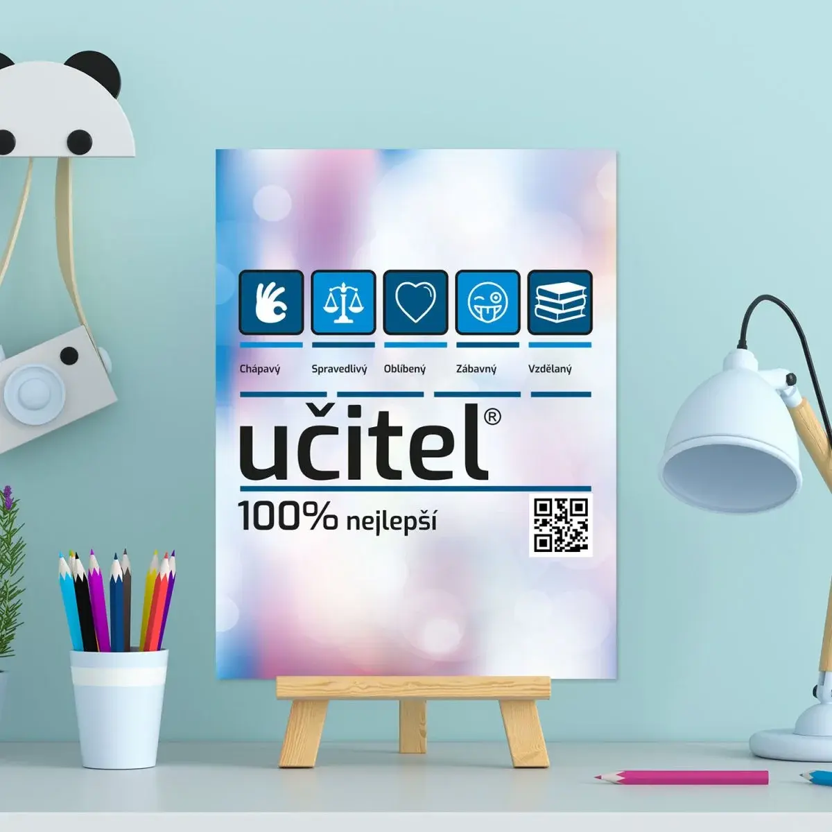 Dárková cedulka Učitel: 30x40 cm