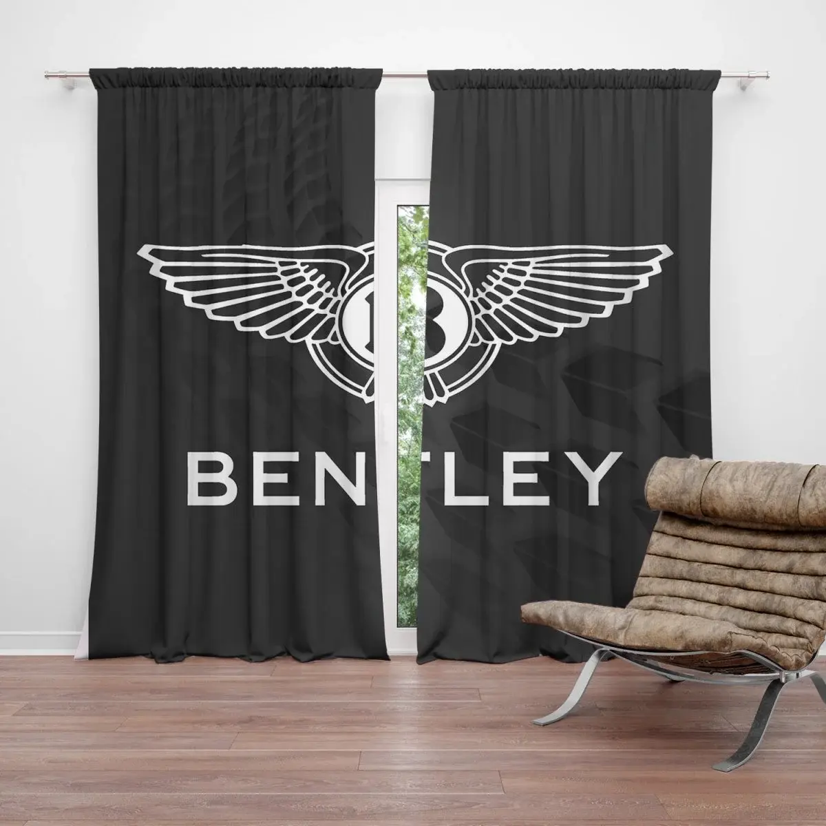 Závěs Logo Bentley Černý: 2ks 140x250cm